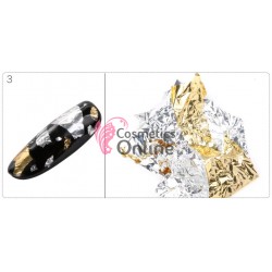 Foite subtiri colorate pentru decor unghii FSU03 Silver Gold